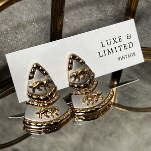 Vintage Gold and Silver Panther Statement Clip-Ons